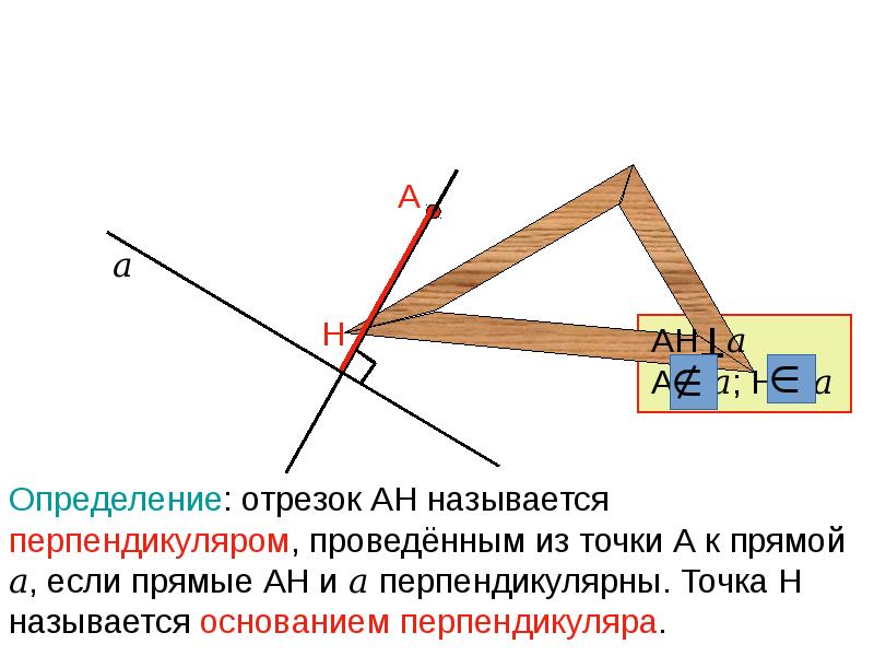 Объясните какой отрезок называется перпендикуляром к прямой