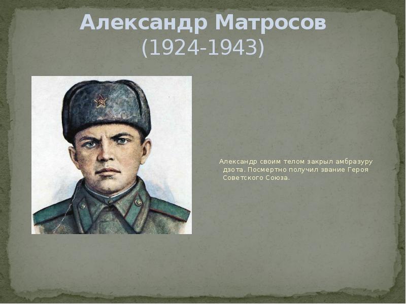 Закрыл телом. Александр Матросов (1924-1943). Александр Матросов портрет.