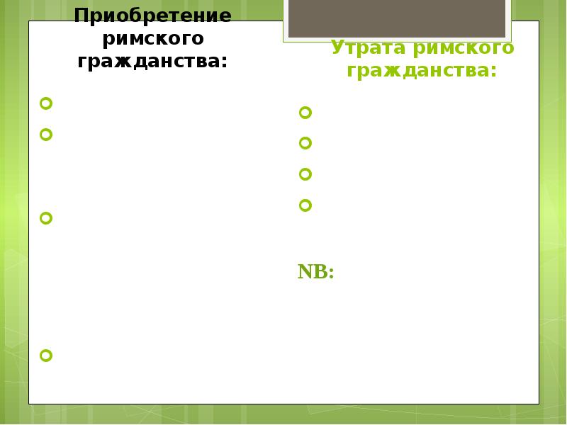 Субъекты римского права презентация