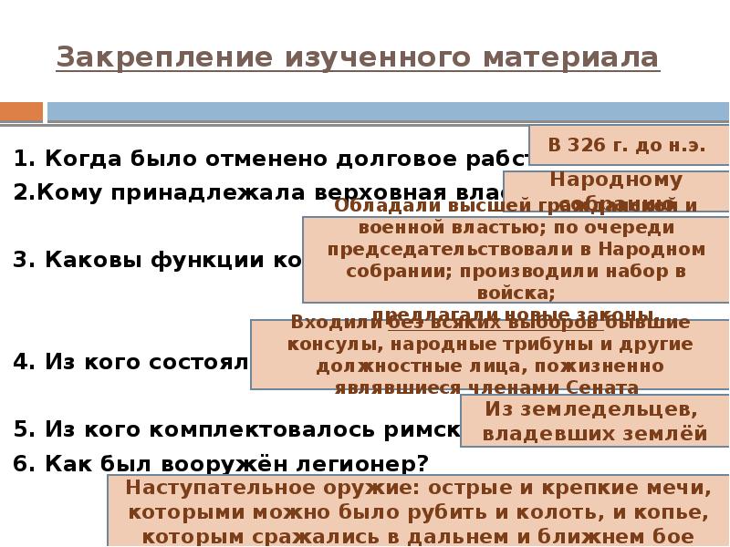 Презентация государственное устройство римской республики 5 класс