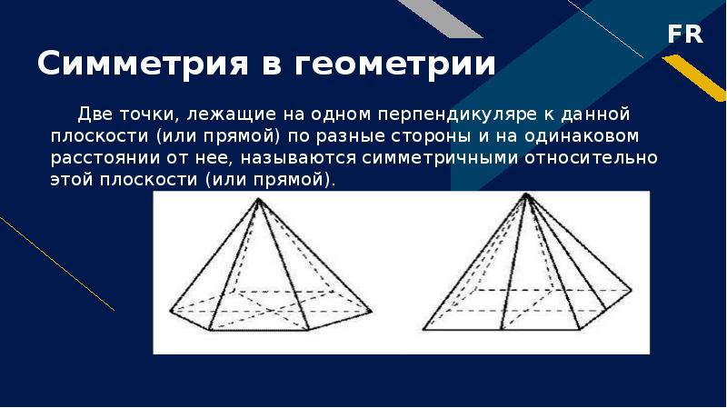 Симметрия в геометрии
Две точки, лежащие на Симметрия в геометрии
Две точки, лежащие на
