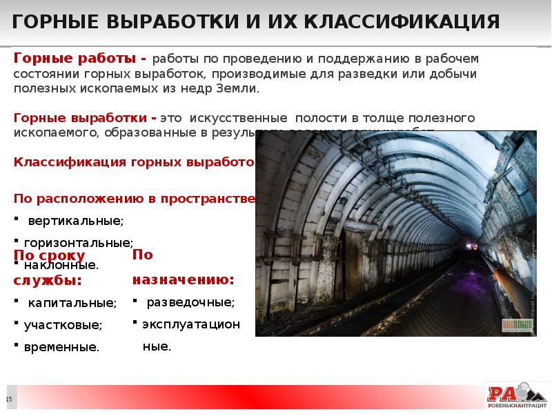 Горные выработки и их классификация