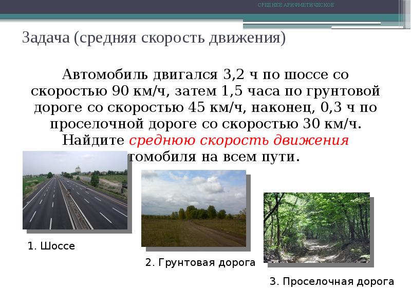 Средняя скорость на протяжении всего пути