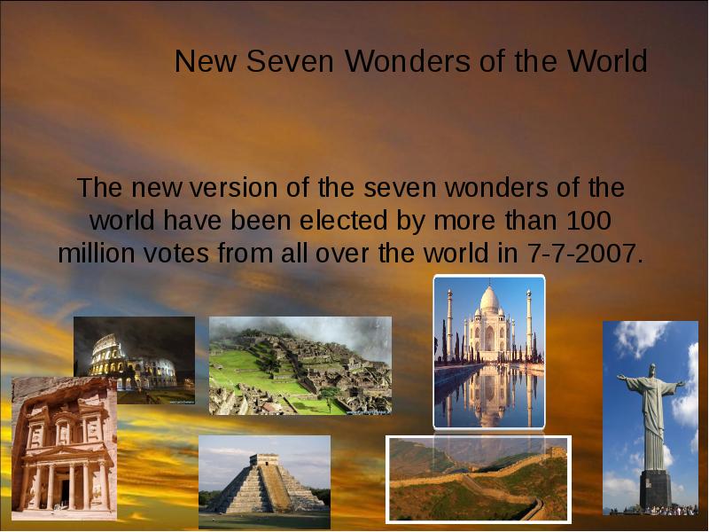 Seven wonders of the world презентация