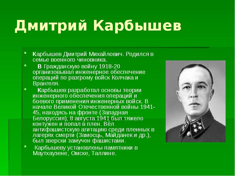 Проект дмитрий карбышев