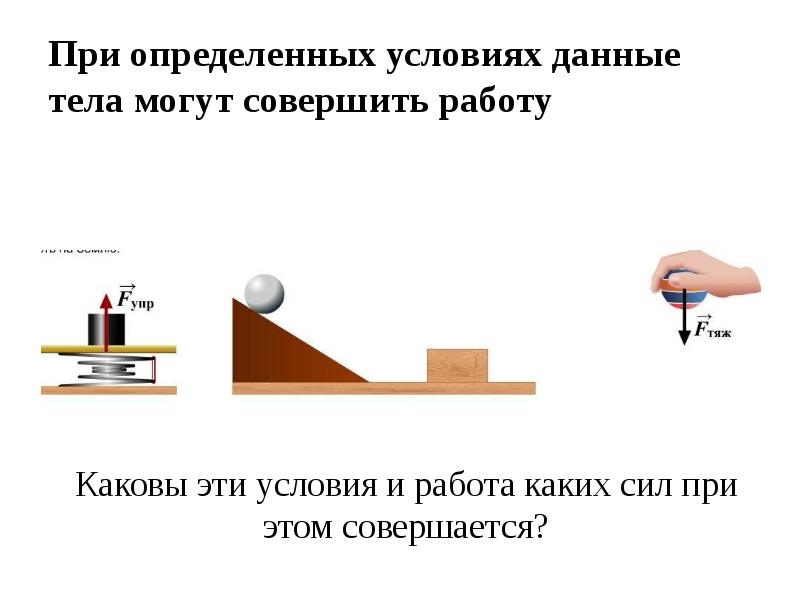 Совершенной тел 5. Когда тело способно совершить работу. В каком случае тело может совершить работу.