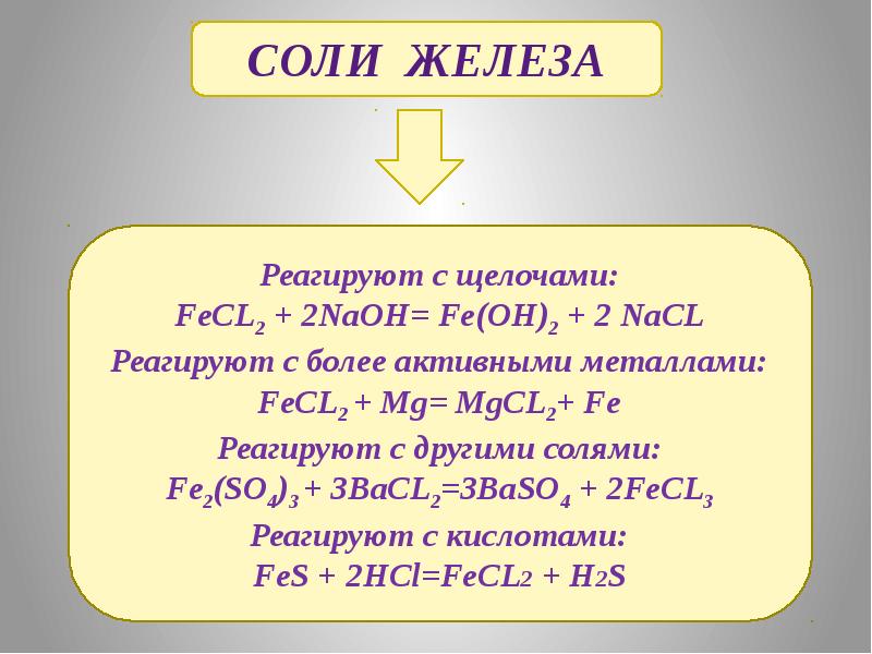 Соединения железа презентация по химии 9 класс