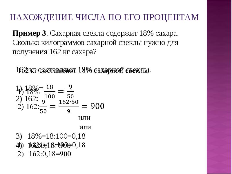 Нахождение числа по процентам 5 класс презентация