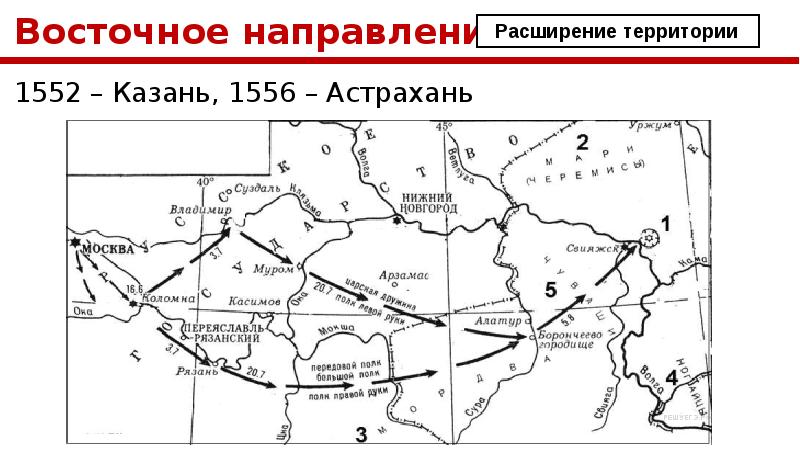 Карта присоединения казани и астрахани