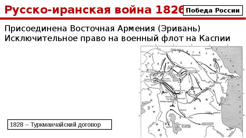 Русско иранская война 1826 1828 карта егэ