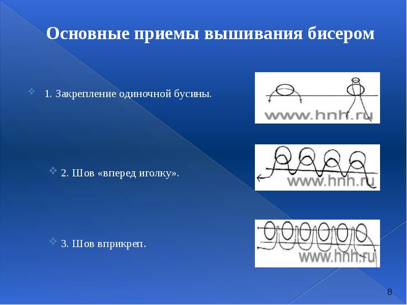 Технология вышивки бисером презентация