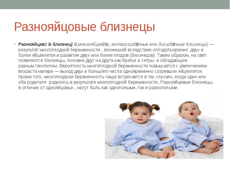 Гетерозиготные близнецы. Гетерозиготные близнецы