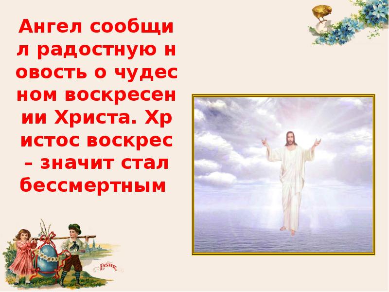 Ангел он воскрес. Христос Воскресе ангелы сообщили. Что значит воскреснуть