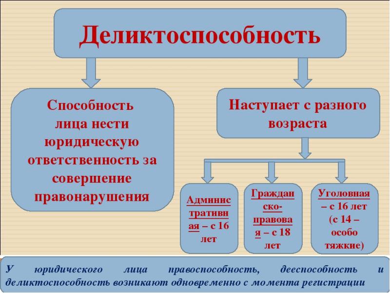 Правовой возраст. Деликтоспособность. Деликтоспособность физического лица. Деликтоспособность в гражданском праве. Административная деликтоспособность.