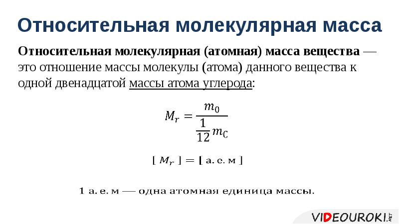 Относительная масса mg