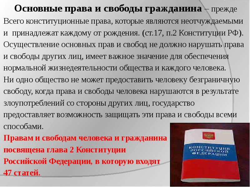 Конституционные права и свободы человека и гражданина презентация