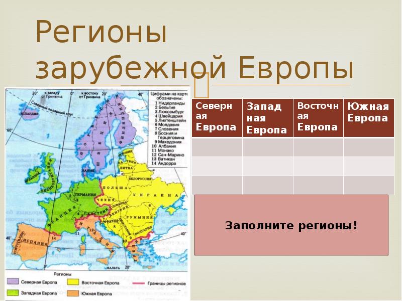 Экономическая карта северной европы