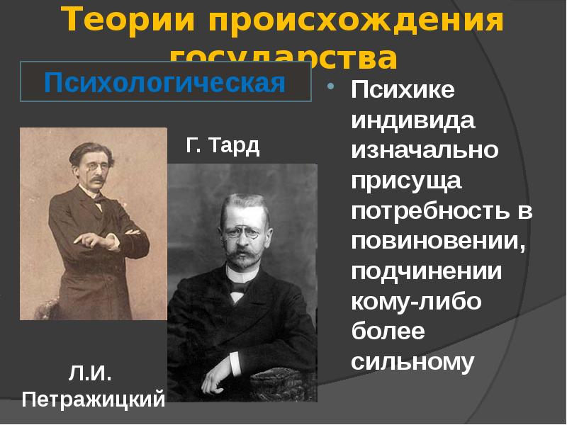 Психологическая теория происхождения права презентация