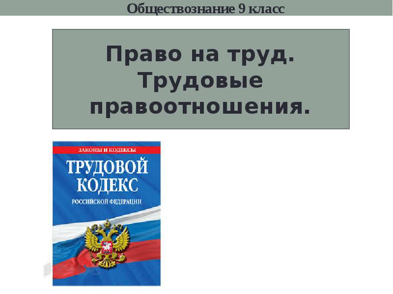 Трудовые правоотношения презентация 8 класс обществознание