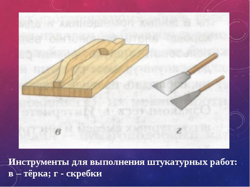 Основы технологии штукатурных работ 6 класс презентация