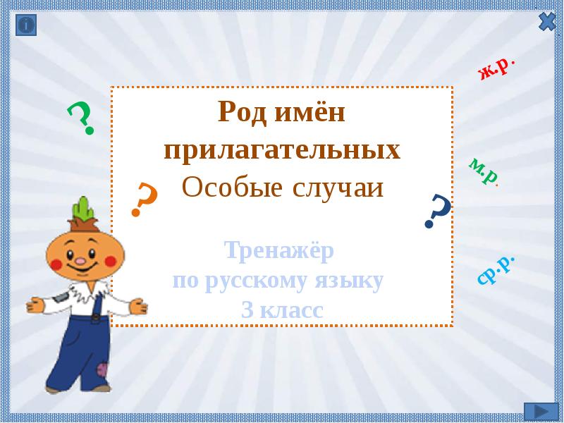 Особое прилагательное. Особое прилагательное