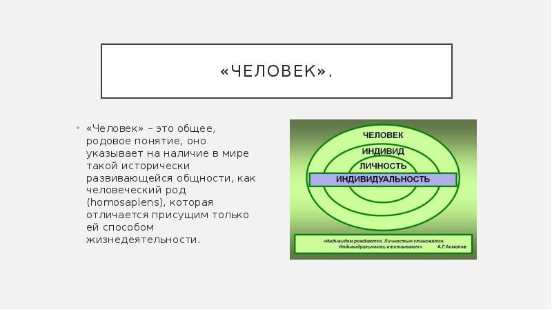 Человек индивид личность взаимосвязь понятий проект актуальность