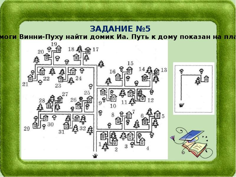 Помоги винни пуху найти домик иа путь к дому показан на плане ответ