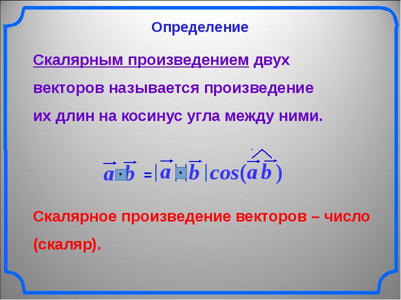 11 класс скалярное произведение векторов презентация