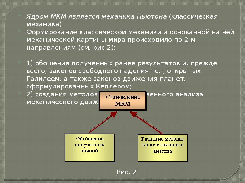 На основе механики строится картина мира ответ