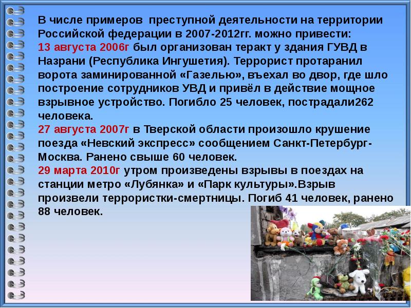 Подростковый терроризм презентация