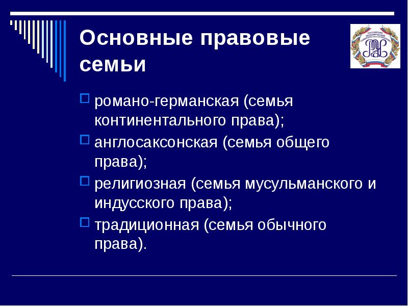 Традиционная правовая семья презентация