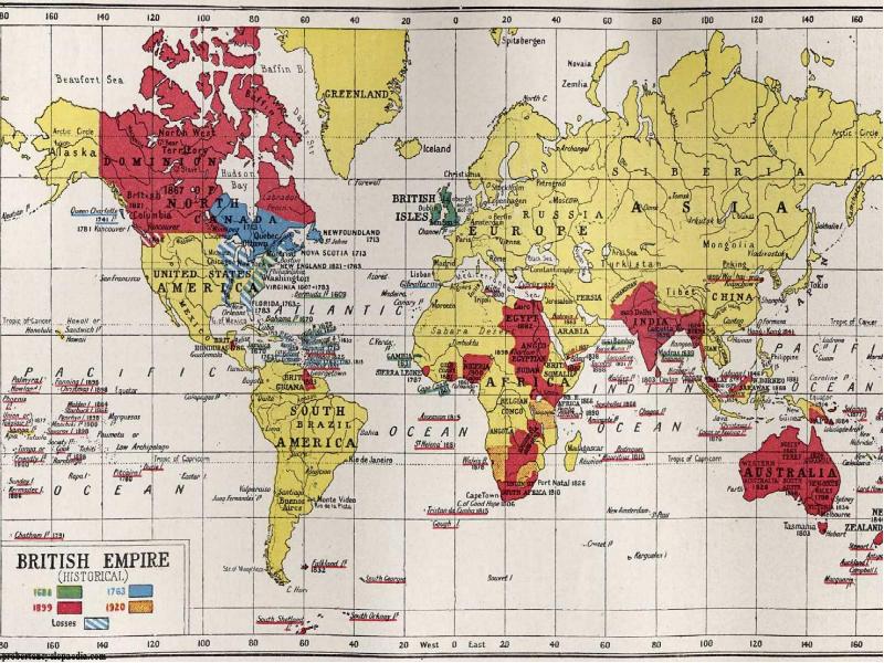 Колониальная империя англии карта