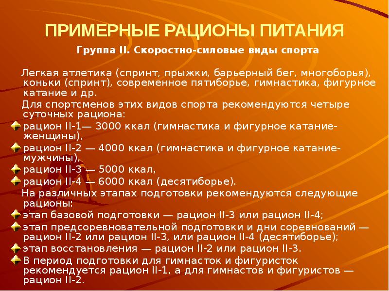 Питание в спорте презентация