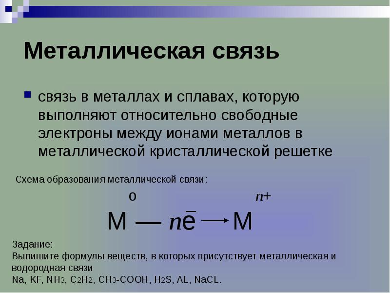 Схема металлической связи