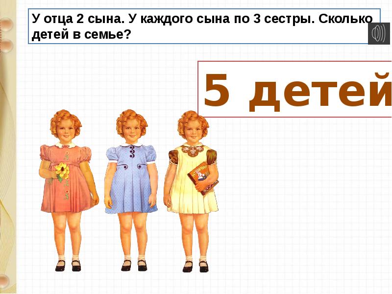 60 урок 6 класс. У трех братьев по две сестры сколько всего детей в семье.