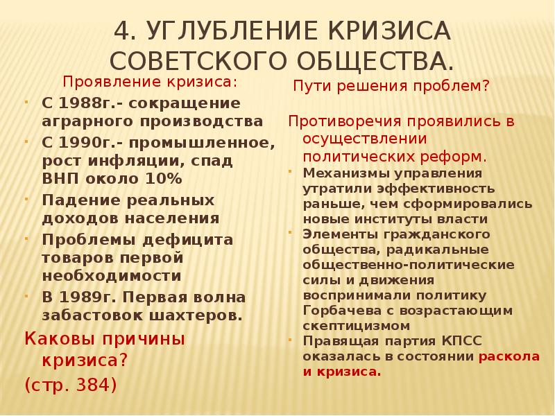 Политический и социально экономический кризис. Причины кризиса советского общества. Углубление кризиса советского общества. Кризис и распад советского общества кратко. Углубление кризиса советского общества кратко.