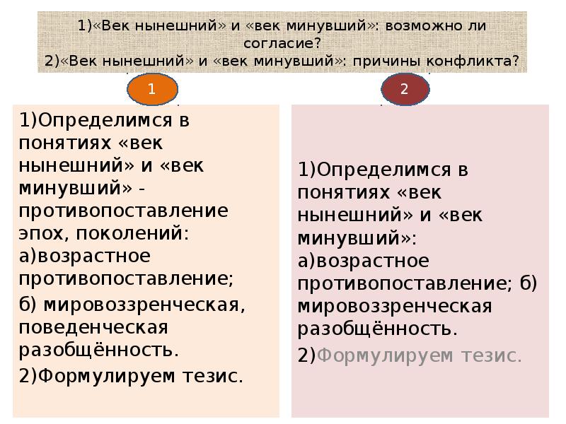 Век нынешний и век минувший возможно ли согласие