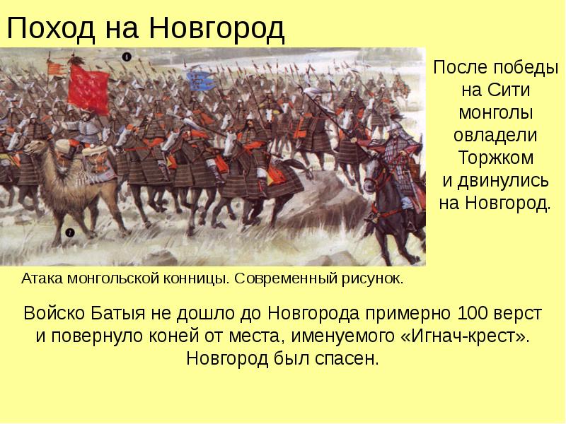 Поход на Новгород После победы на Сити монголы овладели Торжком и