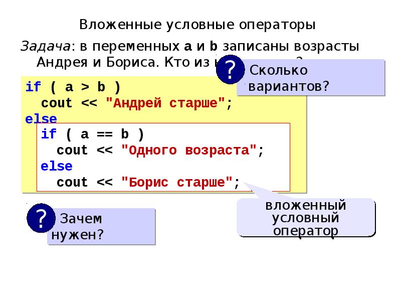 Альтернативный вариант условного оператора. Язык программирования с++ презентация. Презентация на тему с++. Вывод переменной в с++. Вывод переменных в с++.