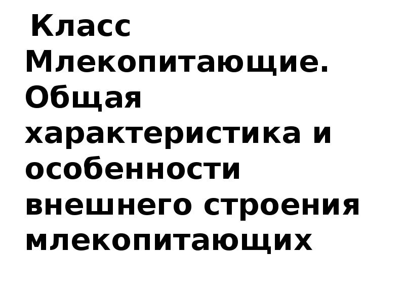 Класс Млекопитающие. Общая характеристика и особенности внешнего строения млекопитающих Класс Млекопитающие. Общая характеристика и особенности внешнего строения млекопитающих