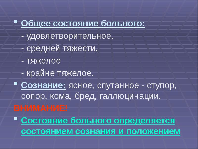 Общий осмотр презентация