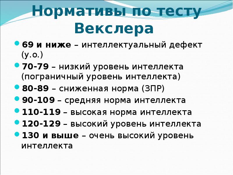 Сколько лет тесту. Нормы интеллекта по Векслеру для детей. Шкала Векслера для измерения интеллекта у детей. Тест Векслера нормы интеллекта. Векслер показатели интеллекта у детей.