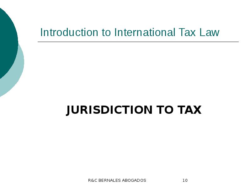 INTRODUCTION TO INTERNATIONAL TAX LAW - презентация, доклад, проект