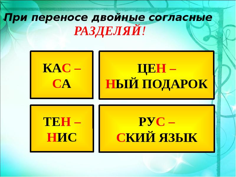 1 класс слова с удвоенными согласными презентация