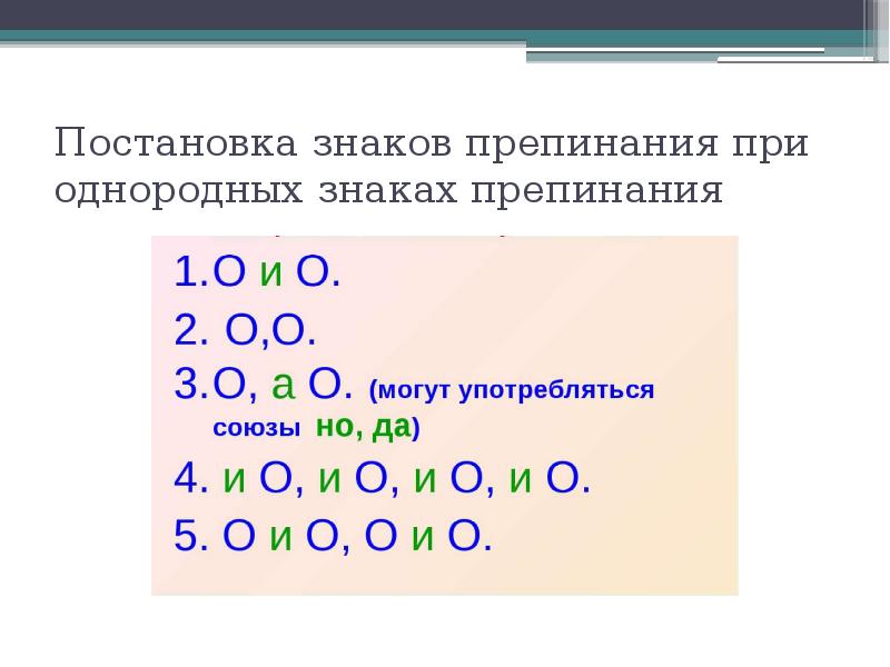 Схема постановка знаков препинания