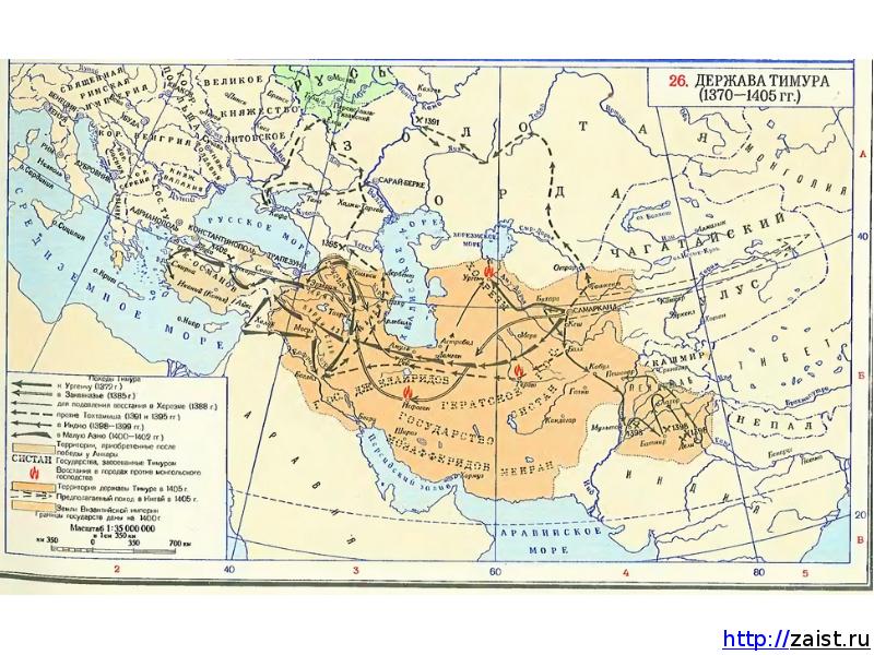 Поход тамерлана карта