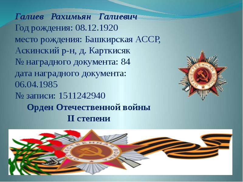 Дата наградного документа. Земляки нашей родины. классный час с презентацией наши земляки удмуртии- герои. № наградного документа: 86 дата наградного документа: 06.04.1985. карткисяк в 1906.