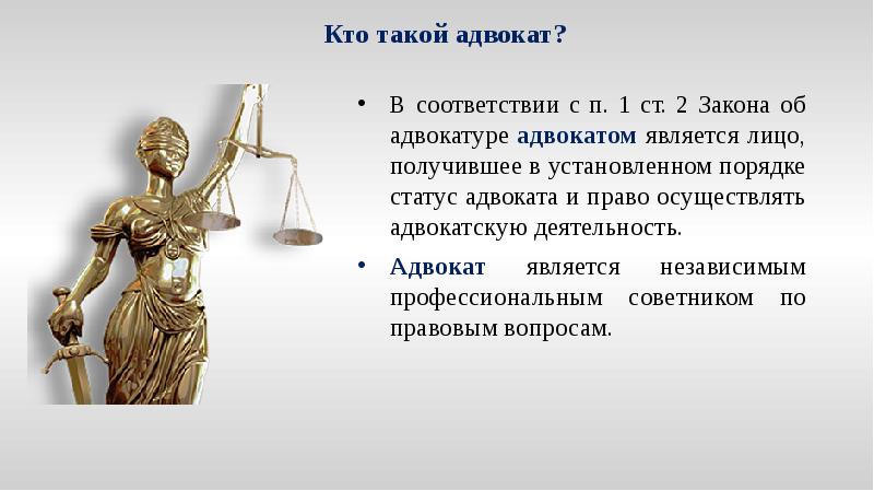 Презентация по теме адвокатура