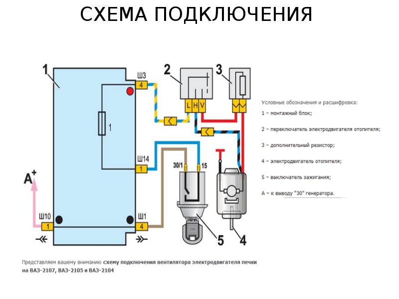 Схема подключения печки