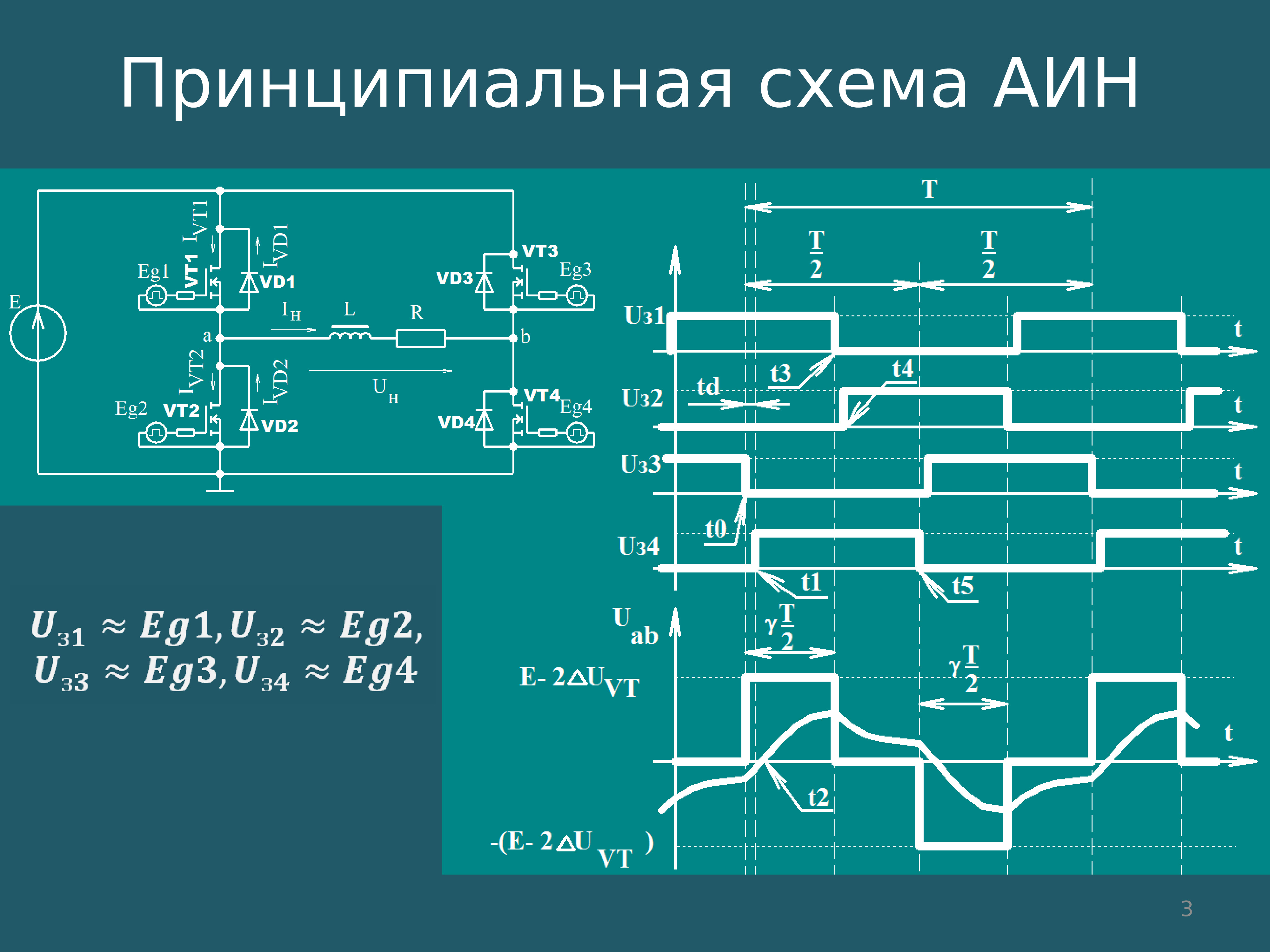 Автономный инвертор тока схема